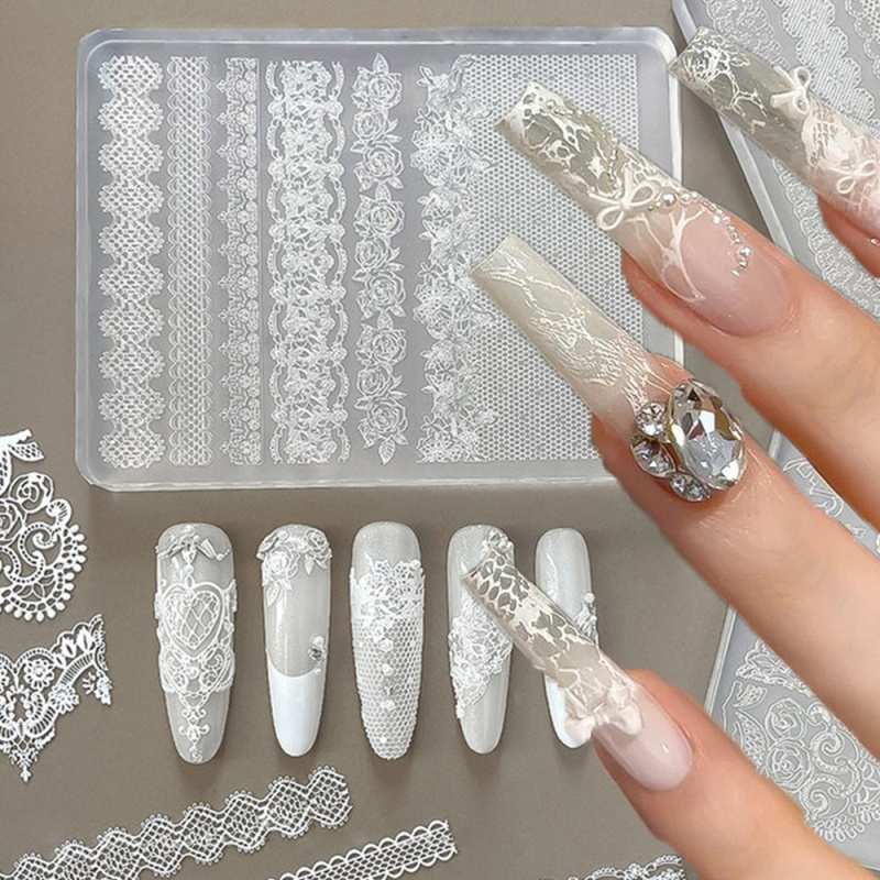 Resin Art Templates Free - 1pc Lace 3D Silicone Nail Molds
