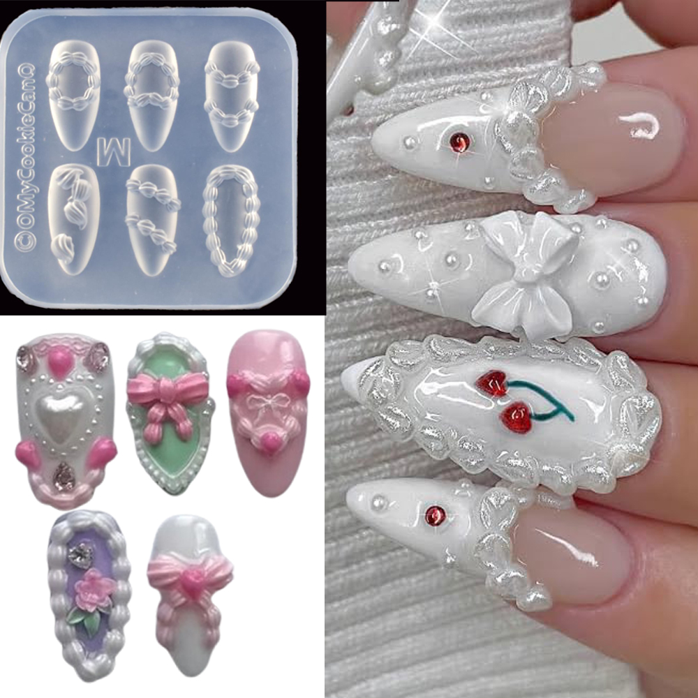Resin Art Templates Free - 1pc 3D French Cream Nail Art