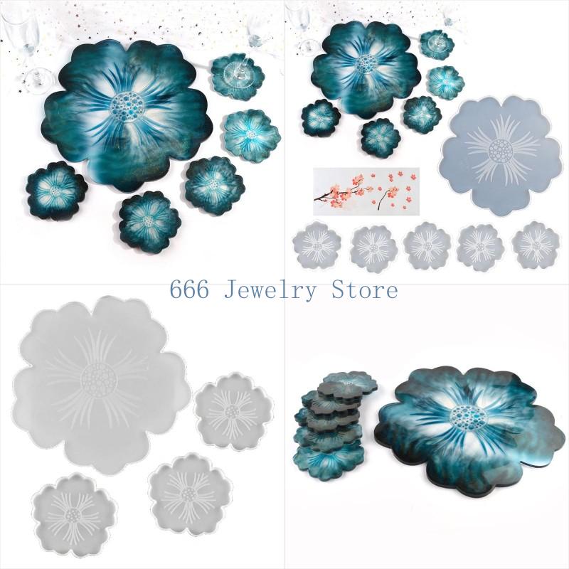 Resin Art Geode - F2TD Large Flower Shape Resin Coaster