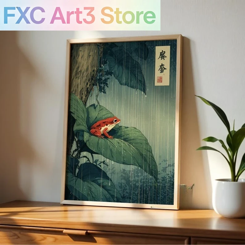 Resin Art On Canvas - Frameless ,1pc Japanese Frog Canvas Wall