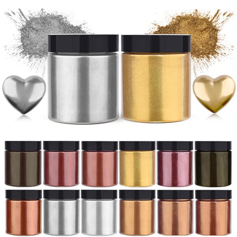Resin Dye Opaque - 50g Shimmer Metallic Gold Silver Color