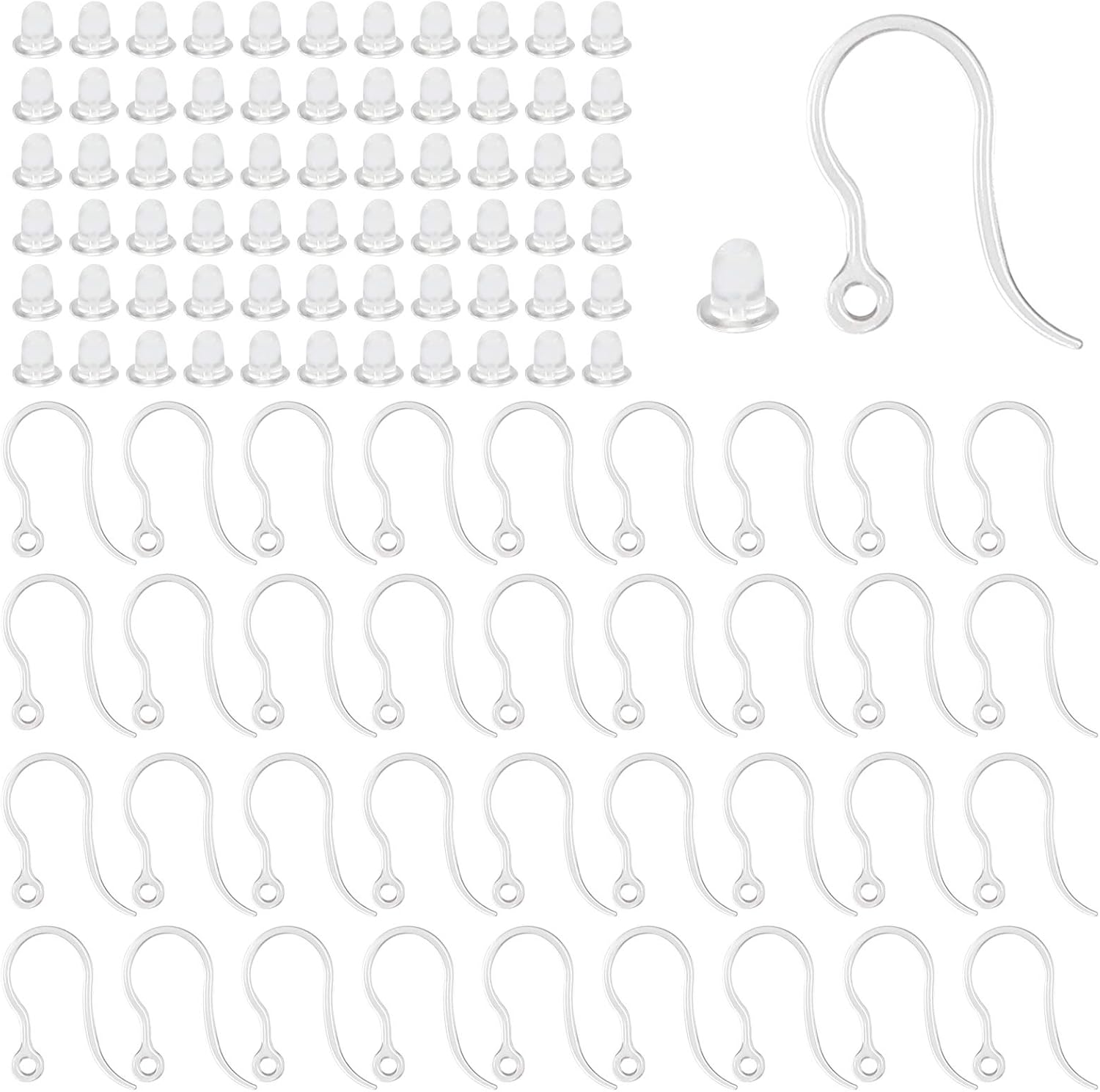 Resin Art Earrings - 40pcs Clear Plastic Earring Hooks Ear