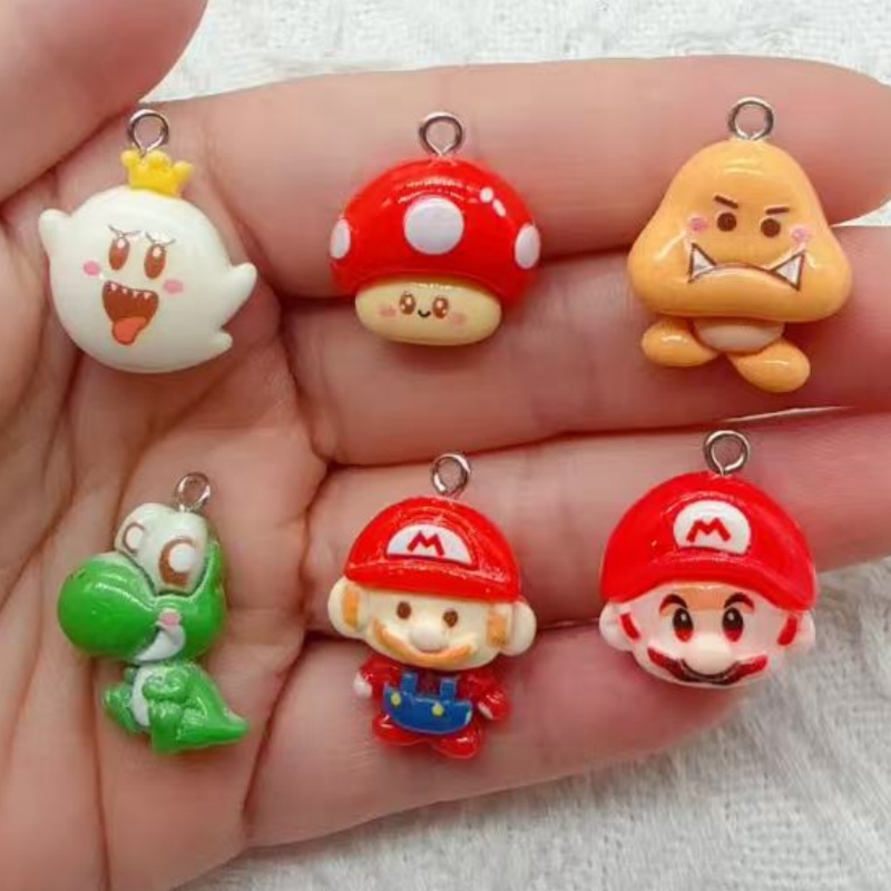 Resin Art Earrings - 10pcs resin cartoon pendant, DIY jewelry