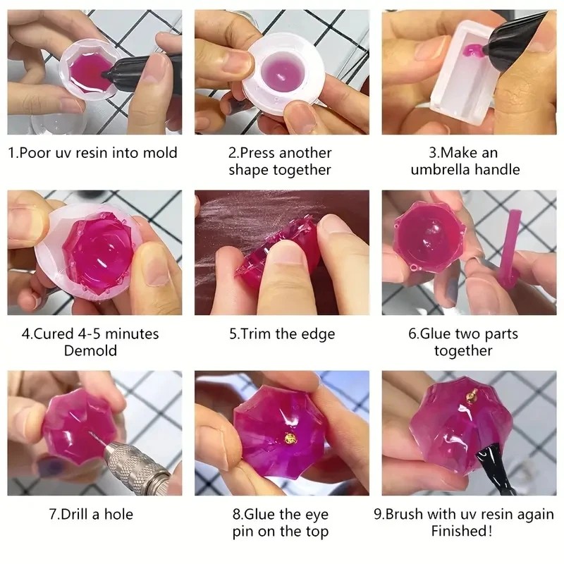 4pcs diy crystal resin cute um - Resin Art Tools recension och pris