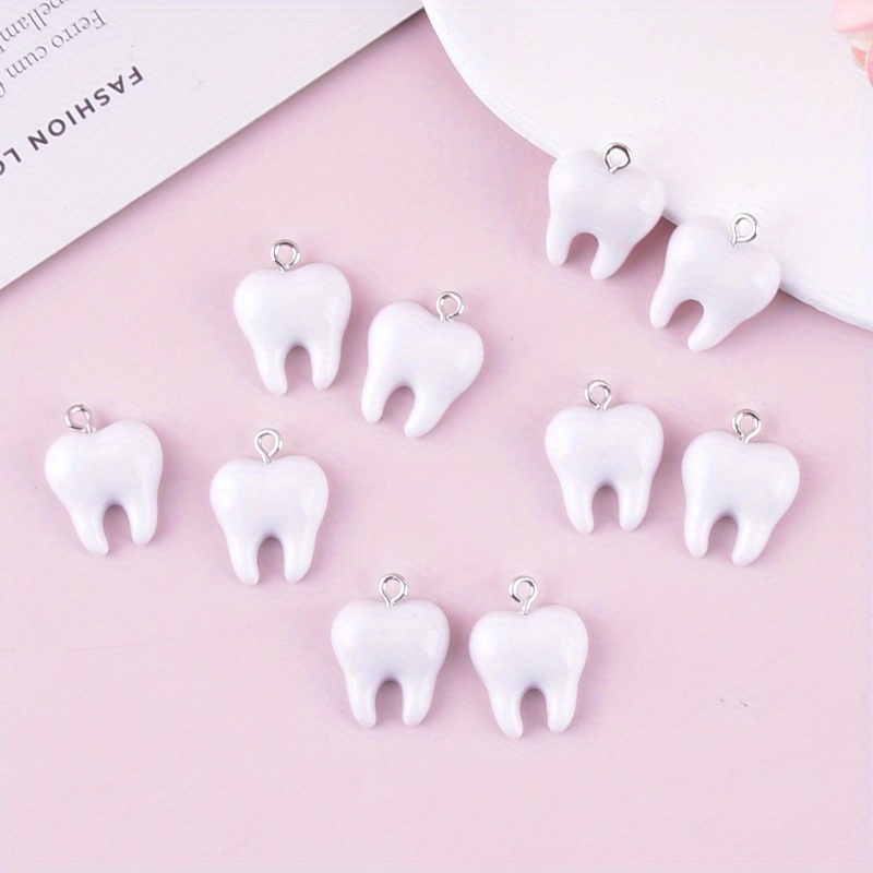 10Pcs Fun Tooth Resin Charms C - Resin Art Earrings recension och pris