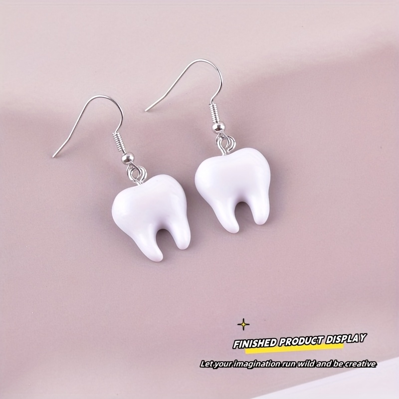 10Pcs Fun Tooth Resin Charms C - Resin Art Earrings recension och pris