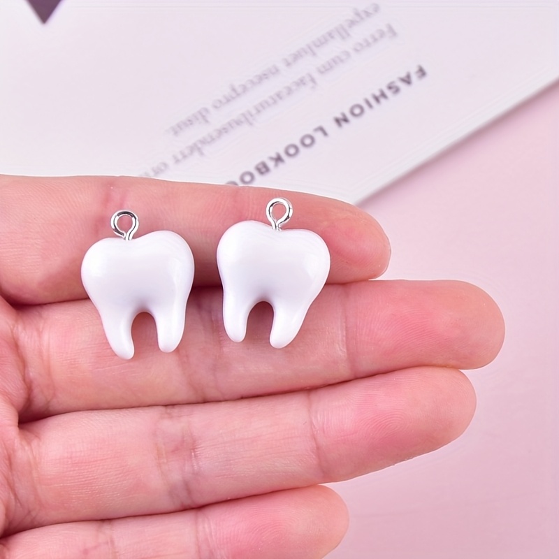 10Pcs Fun Tooth Resin Charms C - Resin Art Earrings recension och pris