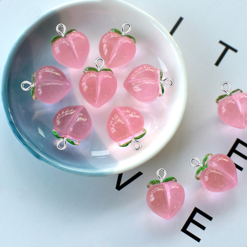 10Pcs New Transparent Peach Fl - Resin Art Earrings recension och pris