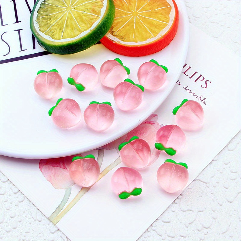 10Pcs New Transparent Peach Fl - Resin Art Earrings recension och pris