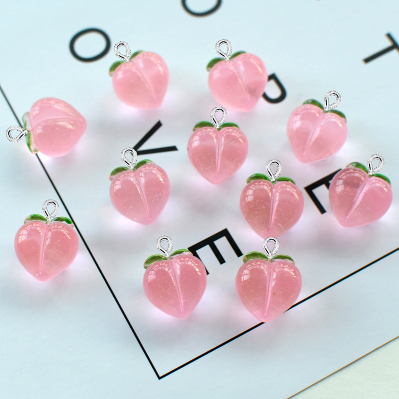 10Pcs New Transparent Peach Fl - Resin Art Earrings recension och pris