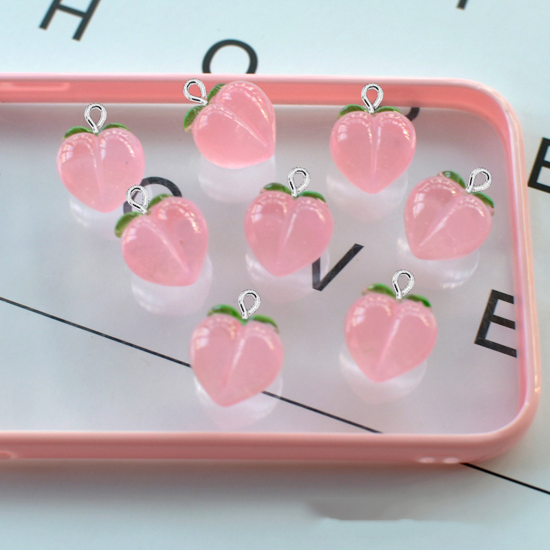 10Pcs New Transparent Peach Fl - Resin Art Earrings recension och pris