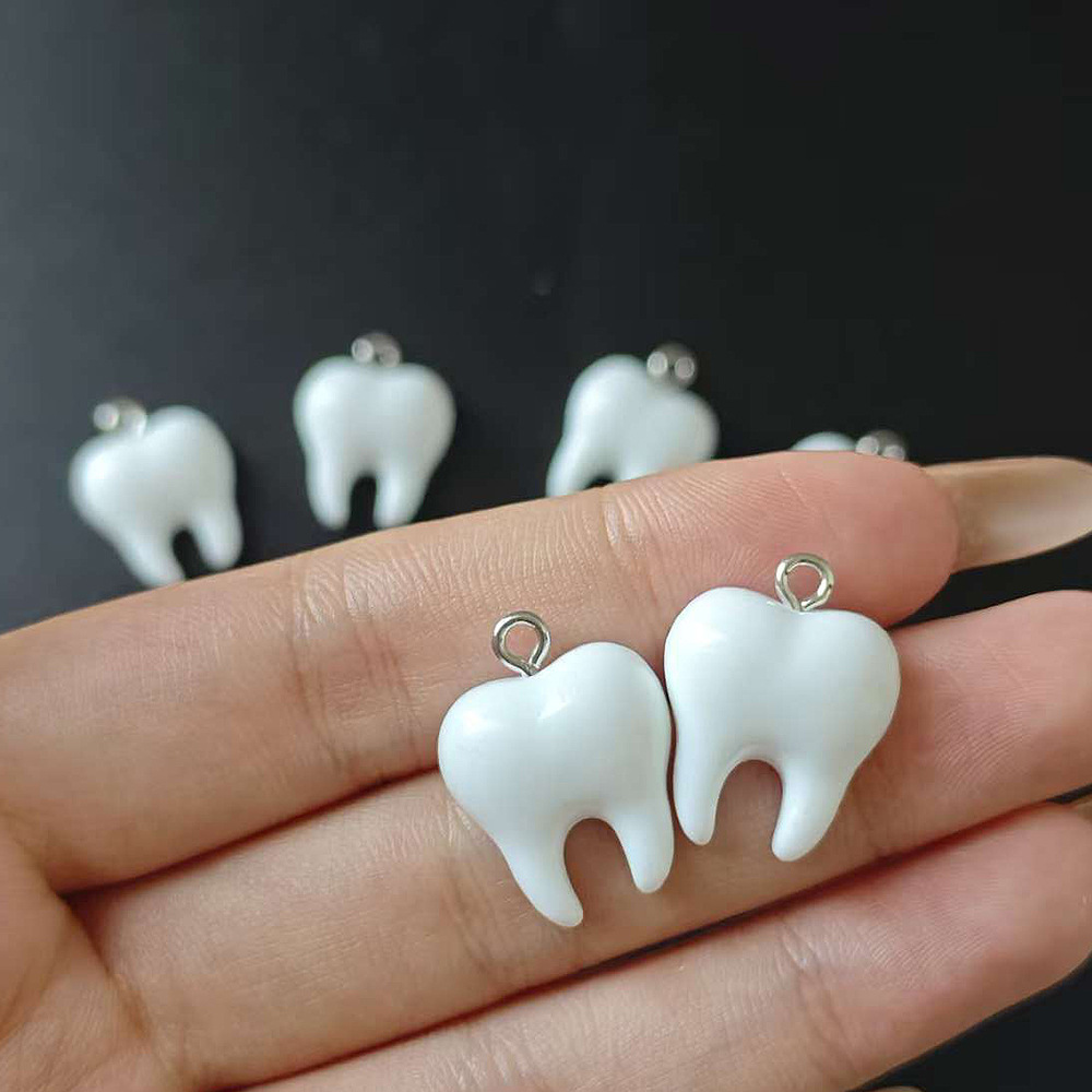 10pcs Cute White Teeth Resin P - Resin Art Earrings recension och pris