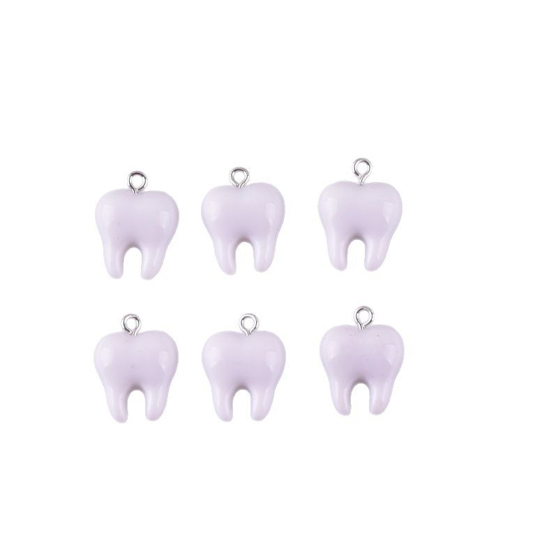10pcs Cute White Teeth Resin P - Resin Art Earrings recension och pris