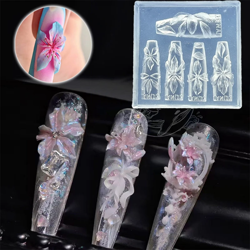 3D Flowers Nail Mold DIY Silic - Resin Art Templates Free recension och pris