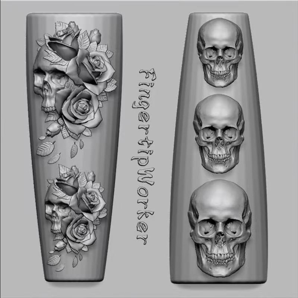 2Pcs Set Dark Rose Skull Silic - Resin Art Templates Free recension och pris