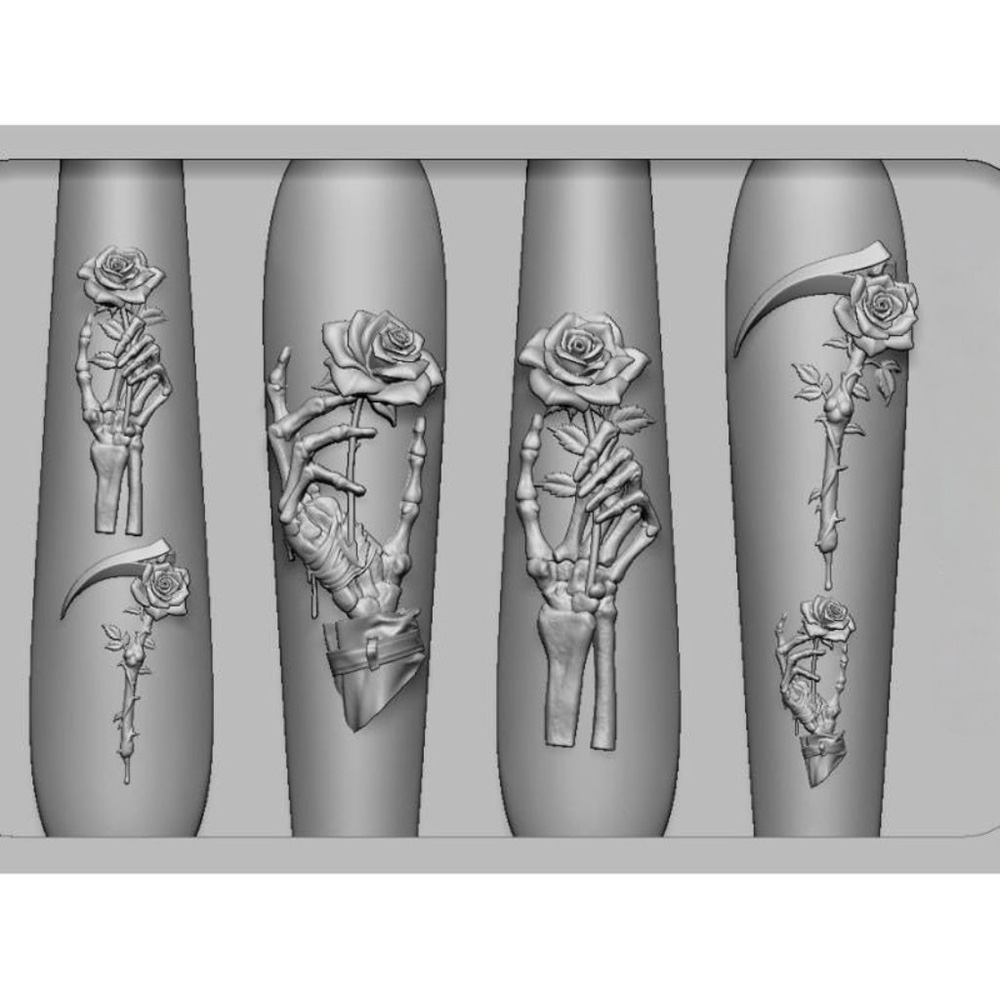 2Pcs Set Dark Rose Skull Silic - Resin Art Templates Free recension och pris