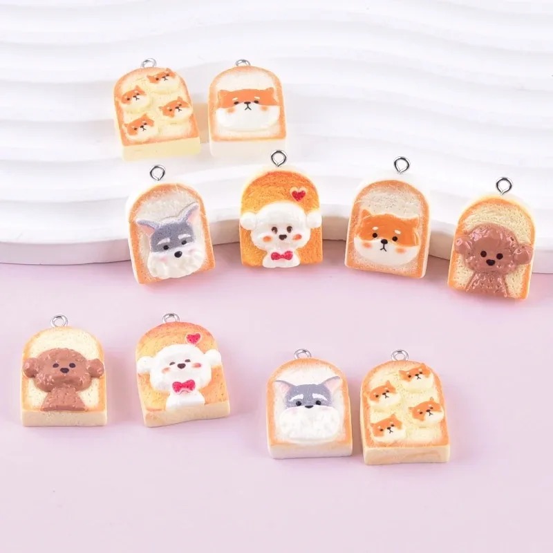 10Pcs Cute Toast Dog Resin Pen - Resin Art Earrings recension och pris