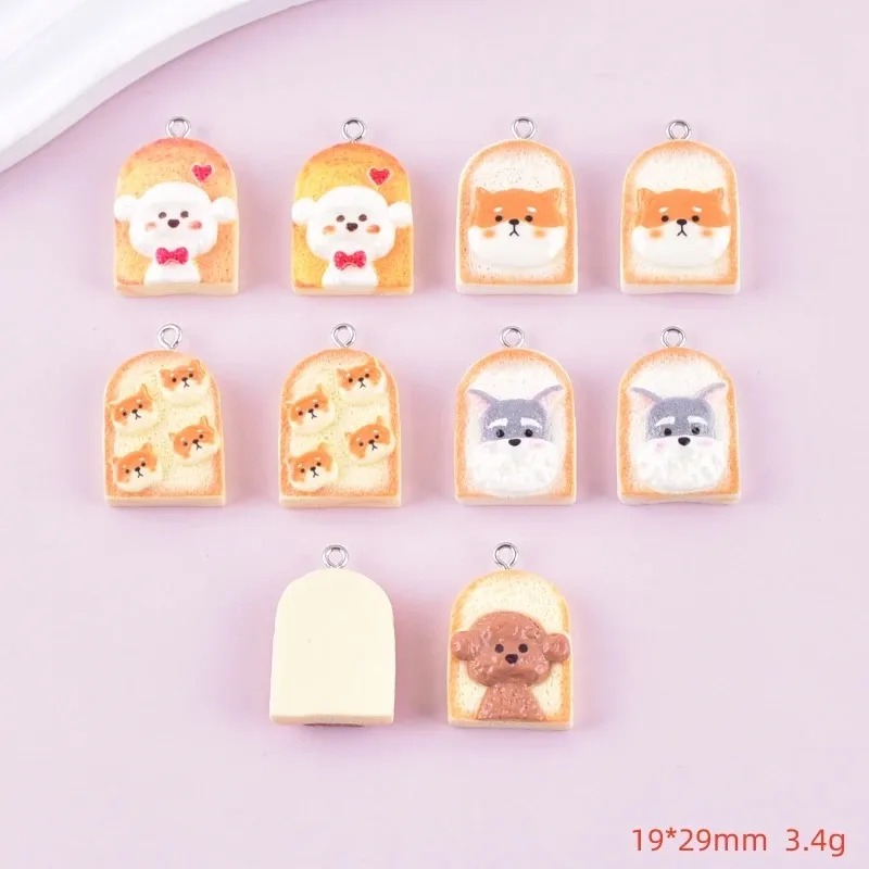 10Pcs Cute Toast Dog Resin Pen - Resin Art Earrings recension och pris