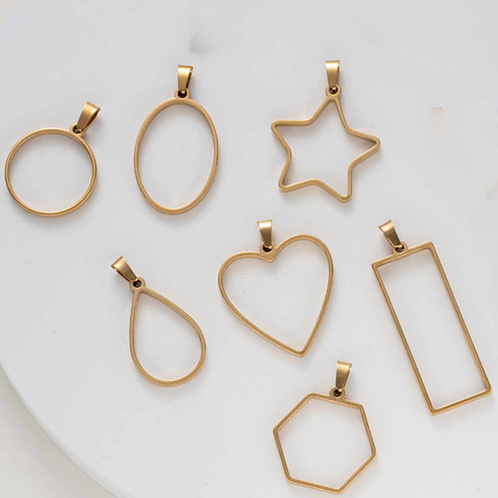5pcs Stainless Steel Open Back - Resin Art Earrings recension och pris