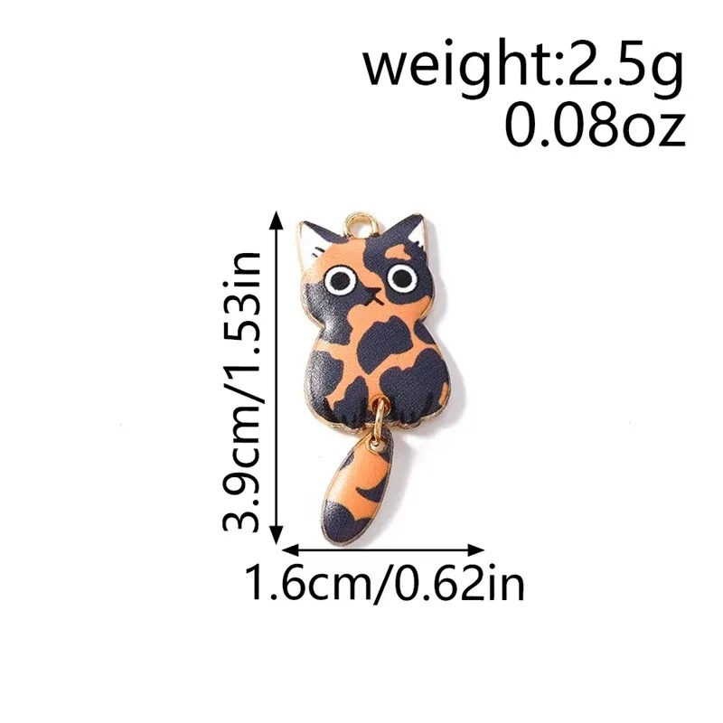 10Pcs 16×39mm Cute Cartoon Cat - Resin Art Earrings recension och pris