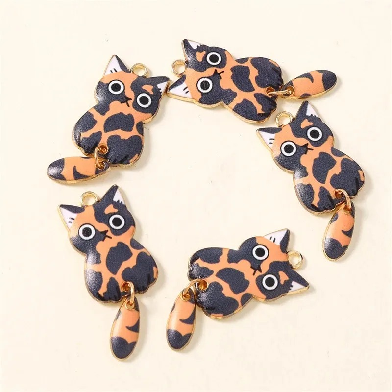 10Pcs 16×39mm Cute Cartoon Cat - Resin Art Earrings recension och pris