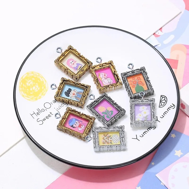 10Pcs Flatback Cabochon Vintag - Resin Art Earrings recension och pris