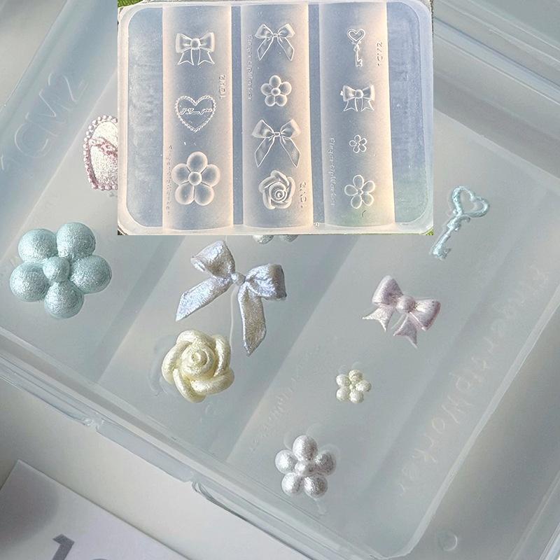 Silicone Nails Mold Plaid Bow  - Resin Art Templates Free recension och pris