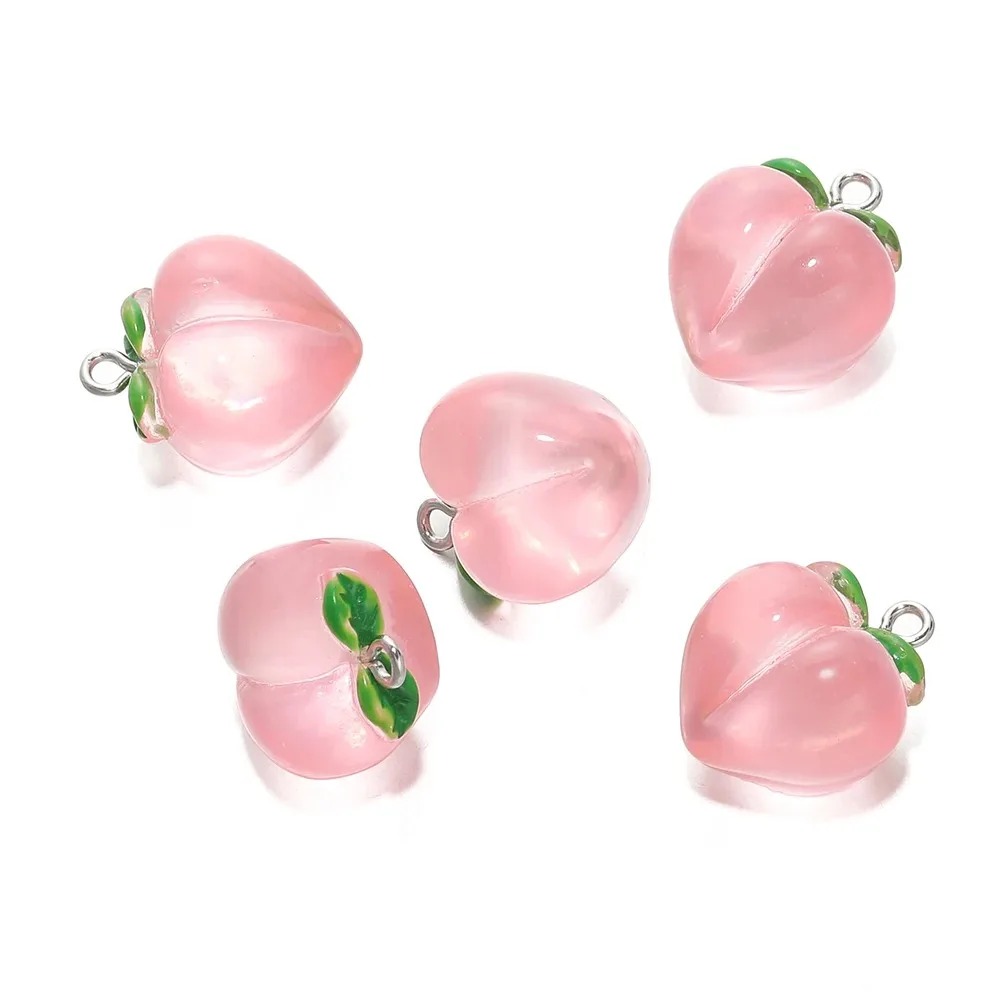 10Pcs Transparent Pink Peach R - Resin Art Earrings recension och pris