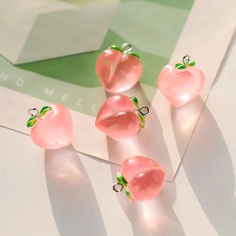 10Pcs Transparent Pink Peach R - Resin Art Earrings recension och pris