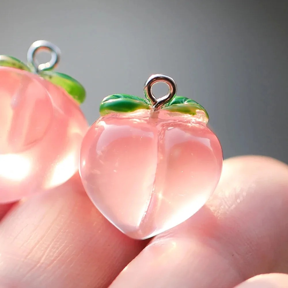 10Pcs Transparent Pink Peach R - Resin Art Earrings recension och pris