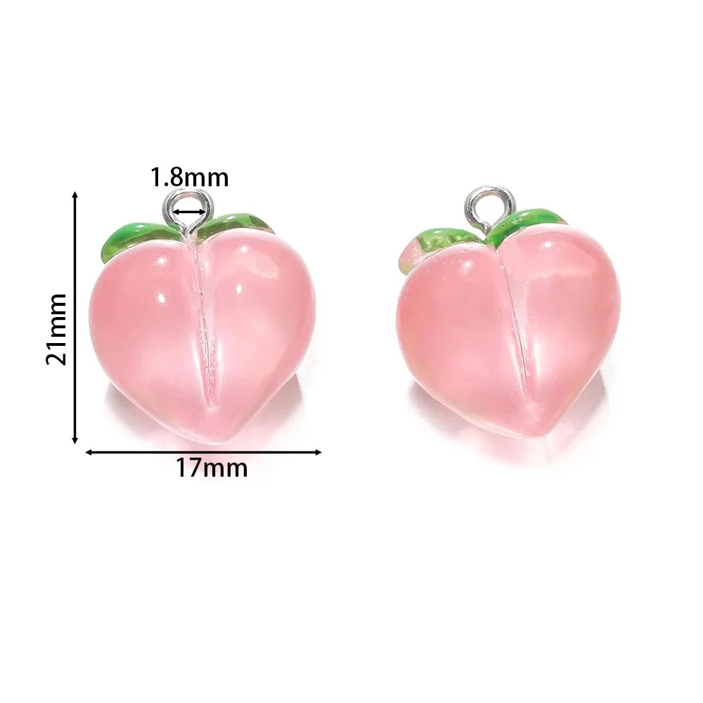 10Pcs Transparent Pink Peach R - Resin Art Earrings recension och pris