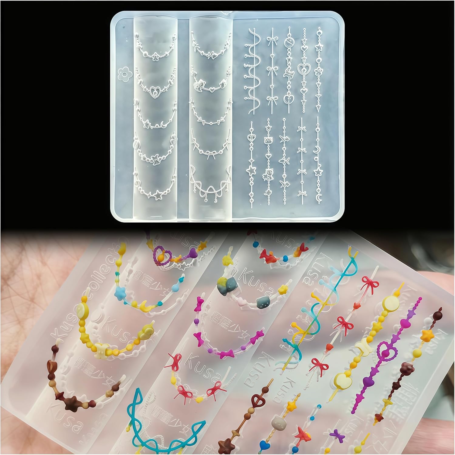 3D Bead Necklace Gel Nail Art  - Resin Art Templates Free recension och pris
