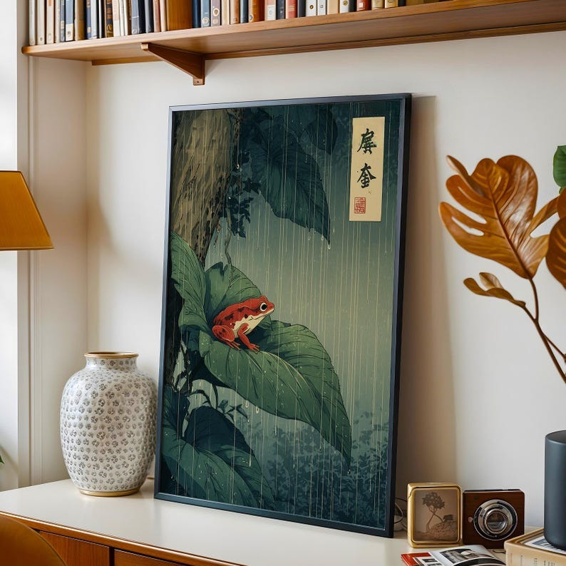Frameless ,1pc Japanese Frog C - Resin Art On Canvas recension och pris