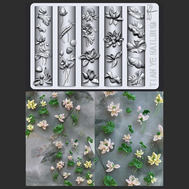 Flowers Series 3D Curved Nail  - Resin Art Templates Free recension och pris