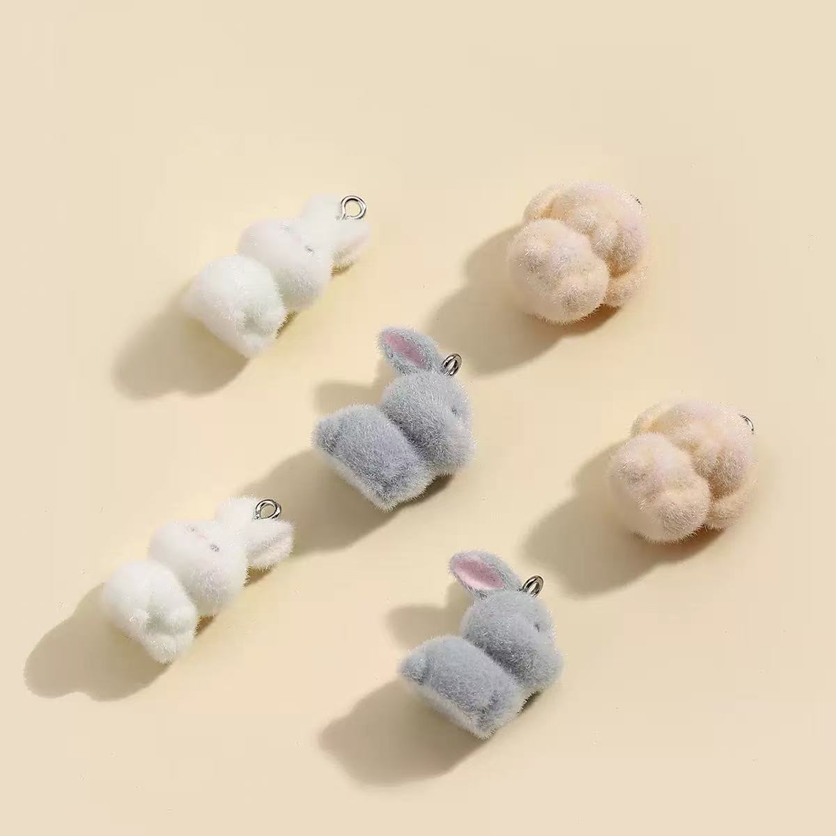 10pcs Flocking Little Rabbit R - Resin Art Earrings recension och pris