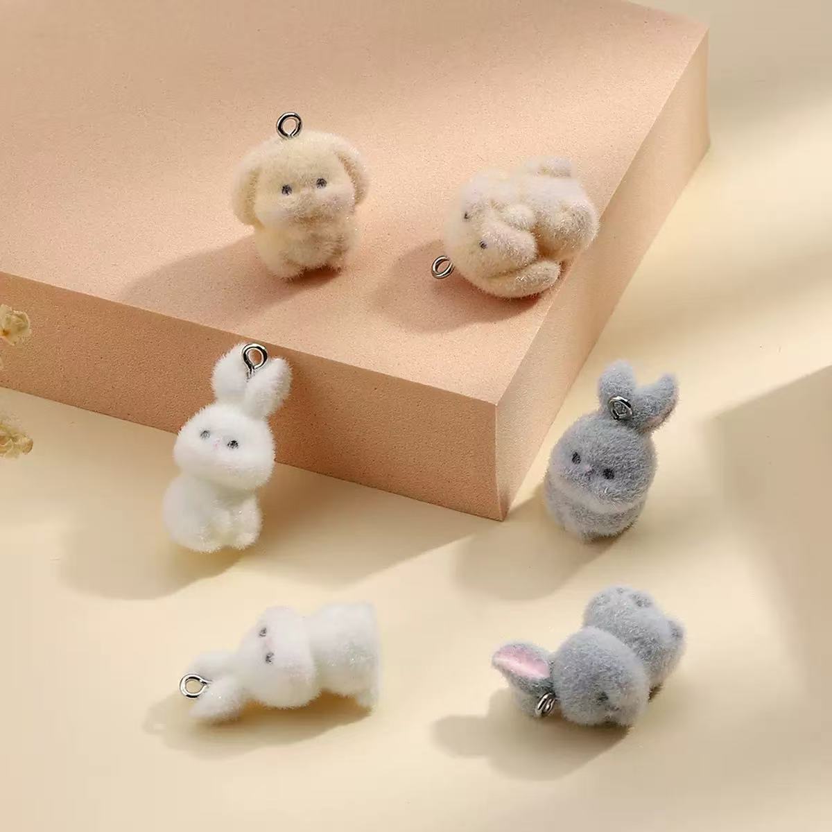 10pcs Flocking Little Rabbit R - Resin Art Earrings recension och pris