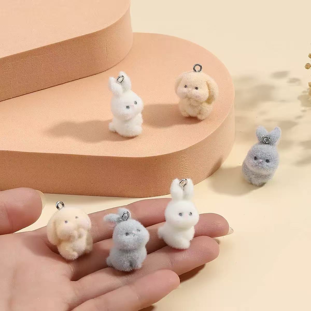 10pcs Flocking Little Rabbit R - Resin Art Earrings recension och pris